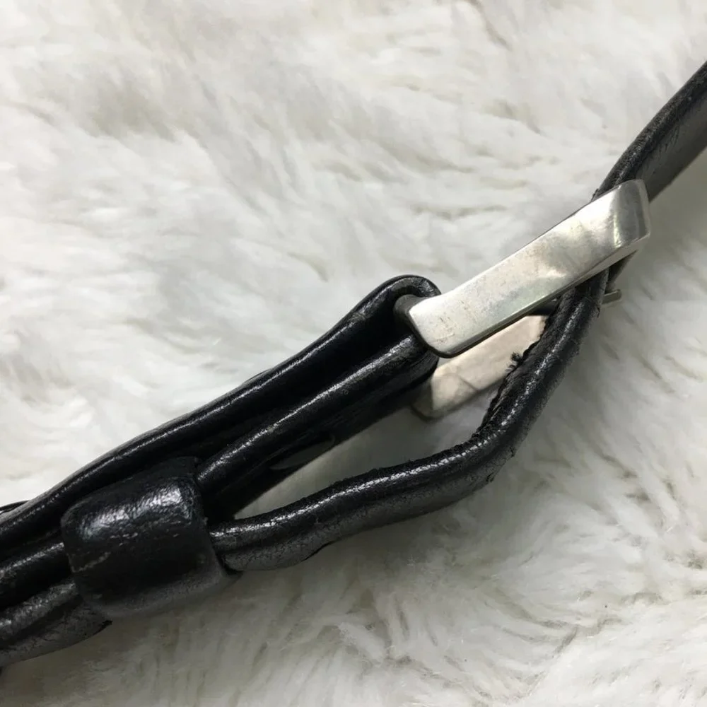 Dior Vintage Women’s Black Leather Belt Size 38